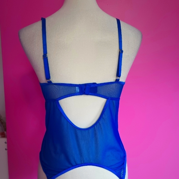 Royal Blue Sexy Lace Corset Bodice (Size XL) - Picture 5 of 9